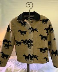 Sunami Sport Size 8 Ladiies Black & Tan Jacket with Horse Design 202//251